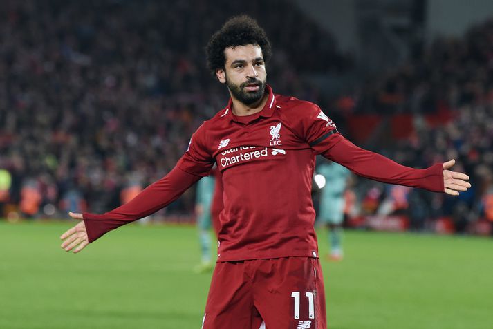 Mohamed Salah er í baráttunni um gullskóinn.