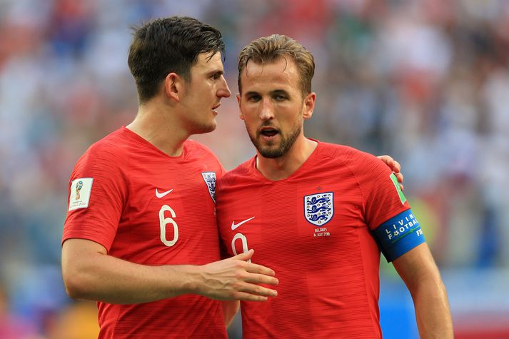 Kane og Harry Maguire á HM.