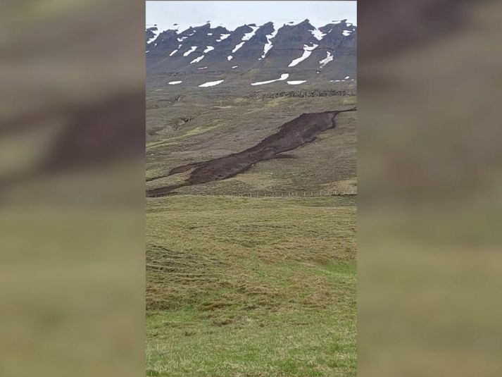 Aurskriðan féll þegar Ragnar var að sleppa fé upp á fjall.