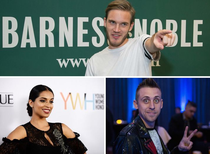 PewDiePie, Roman Atwood og Lilly Singh.