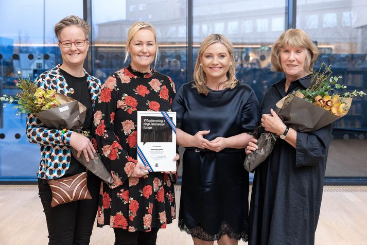 Anna Valdís Kro, Elsa G. Björnsdóttir, Lilja Dögg Alfreðsdóttir menningar- og viðskiptaráðherra og Áslaug Agnarsdóttir.