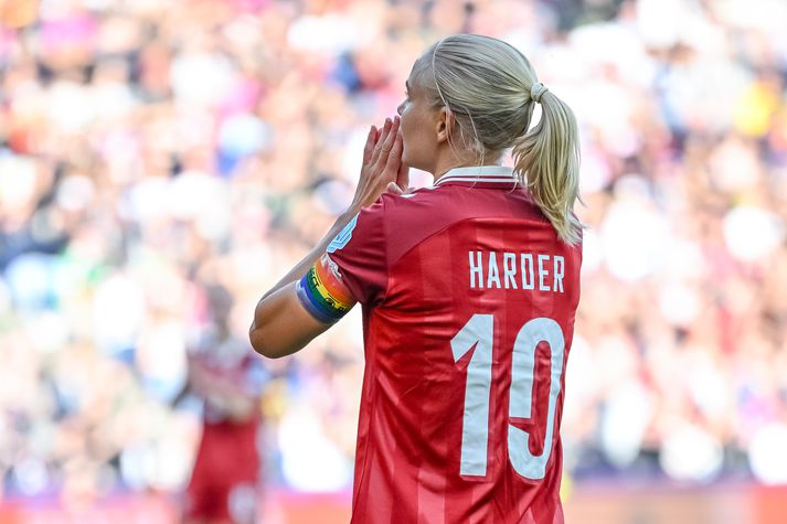 Germany v Denmark - UEFA Women´s EURO 2025 Group C Basel, Switzerland - July 8: Pernille Harder of Denmark gestures during the UEFA Women´s EURO 2025 Group C match between Germany and Denmark at St. Jakob-Park on July 8, 2025 in Basel, Switzerland. (Photo by Harry Langer/DeFodi Images/DeFodi via Getty Images)
