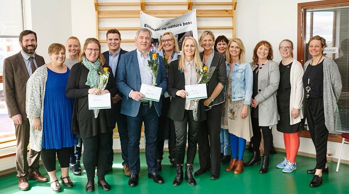 Styrkirnir voru afhentir við hátíðlega viðhöfn í leikskólanum Sólhvörfum í Kópavogi.