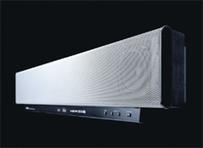 Yamaha YSP-1100 gefur „surround“-hljóm þrát fyrir að vera bara einn hátalari. Þar að auki lítur það vel út.