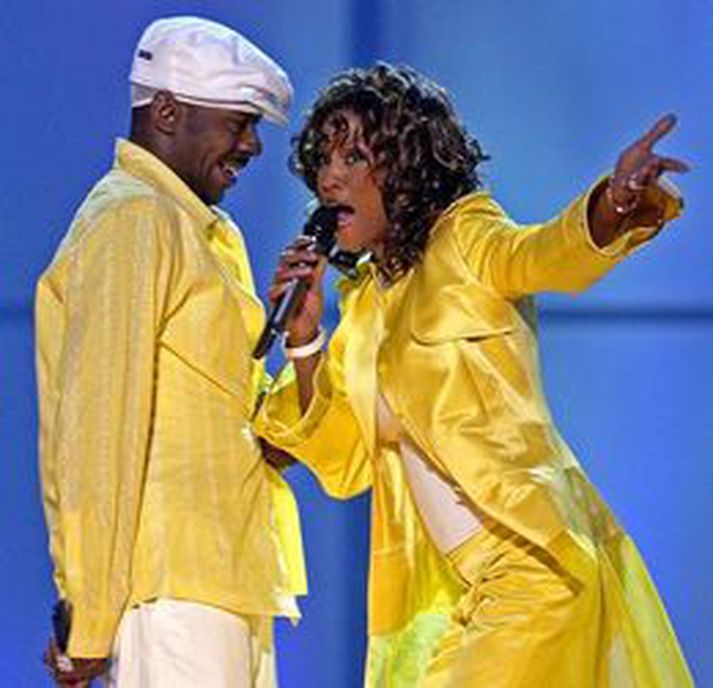 Whitney Houston og Bobby Brown meðan allt lék í lyndi. MYND/AP