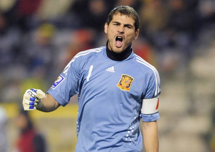 Iker Casillas í leik með spænska landsliðinu.