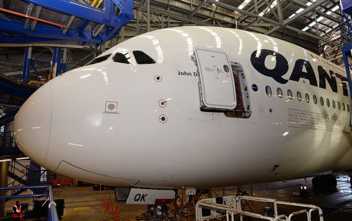 Airbus A380 vél ástralska flugfélagsins Qantas.