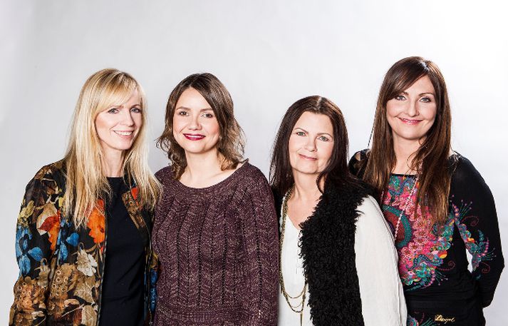 Athafnakonurnar Dagbjört Guðmundsdóttir, Guðrún Scheving Thirsteinsson, Sigríður Ragna Jónsdóttir og Sigrún Andersen.