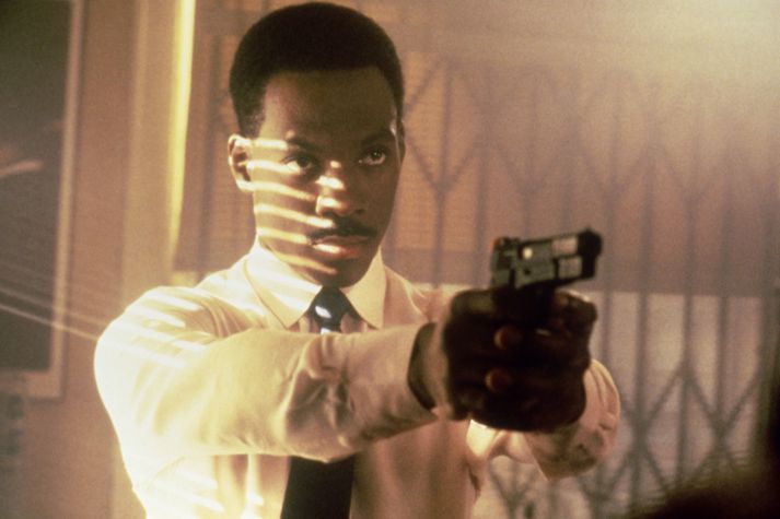 Eddie Murphy á setti Beverly Hills Cop II.