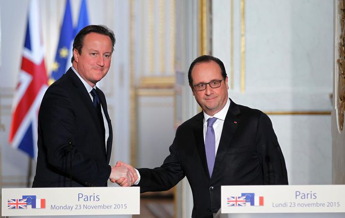 Cameron og Hollande hittust í París í morgun