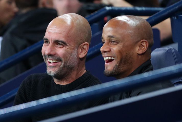 Pep Guardiola og Vincent Kompany mætast í fyrsta skipti sem þjálfarar í dag.