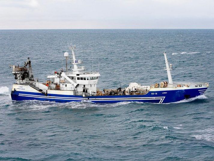 Lundey NS landaði þúsund tonnum á Vopnafirði í gær.