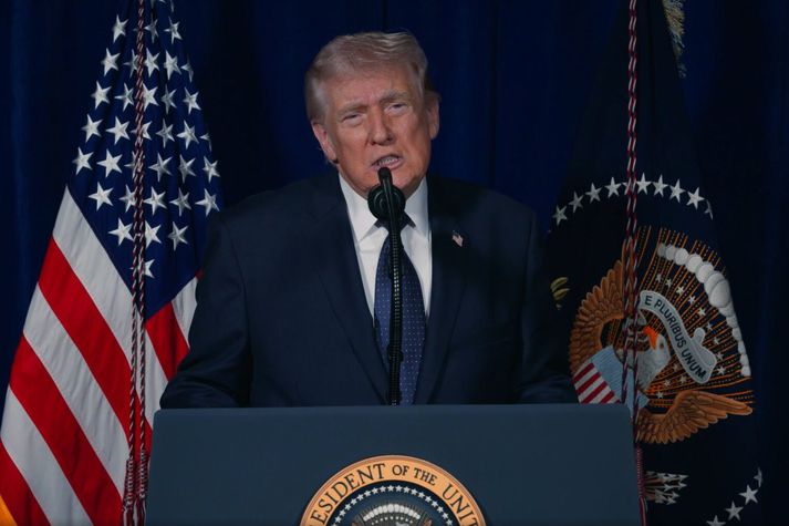 Donald Trump Bandaríkjaforseti birti ávarp sitt á samfélagsmiðlum í kvöld.