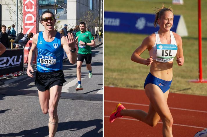 Stefán Pálsson og Andrea Kolbeinsdóttir þekkja það að hlaupa til sigurs og eru Íslandsmeistarar 2026 í 5 km götuhlaupi.