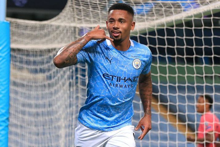 Gabriel Jesus fagnar einu marka sinna fyrir Manchester City þar sem hann spilaði í fimm ár.