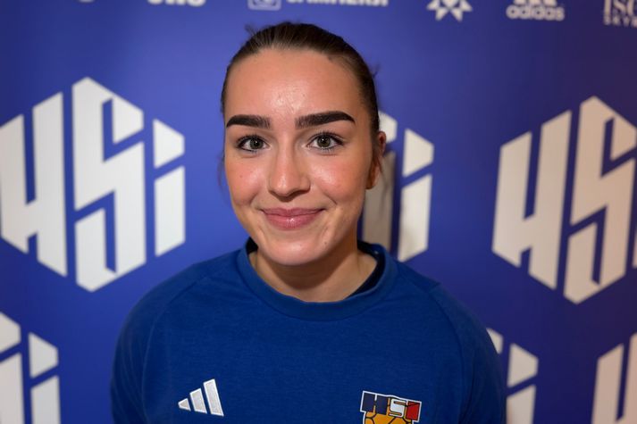 Elín Klara mætir vel stemmd til leiks gegn Svartfjallalandi í kvöld.