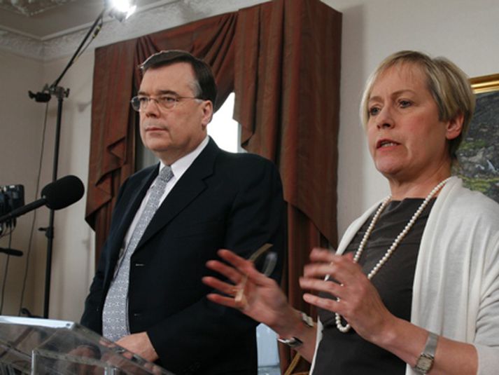 Forystumenn ríkisstjórnarinnar. Geir H. Haarde og Ingibjörg Sólrún Gísladóttir.