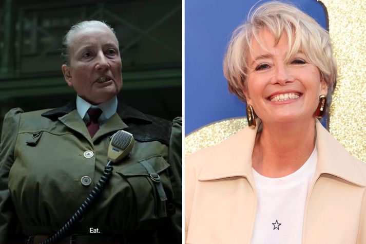 Emma Thompson nær að túlka Miss Trunchbull á ótrúlegan hátt í stiklunni einni saman.