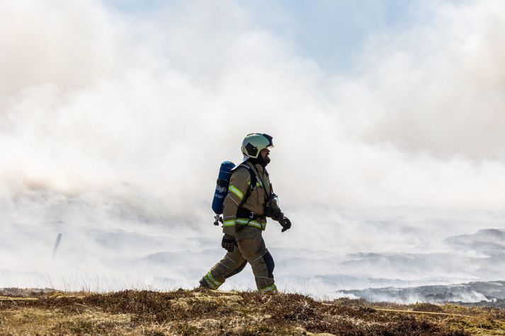 Slökkvilið er með viðveru við gosstöðvar í dag og hefur flutt vatnsbirgðir til að bregðast við með skjótum hætti taki eldurinn sig aftur upp. Myndin er úr safni. 