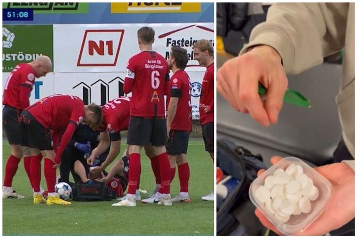 Skjáskot úr leiknum og svo myndbandi sem birt var á samfélagsmiðlinum X, áður Twitter.
