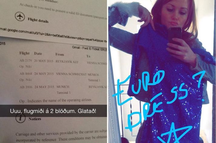 Ágústa greindi frá því á Snapchat í dag að hún væri á leiðinni til Vínar.