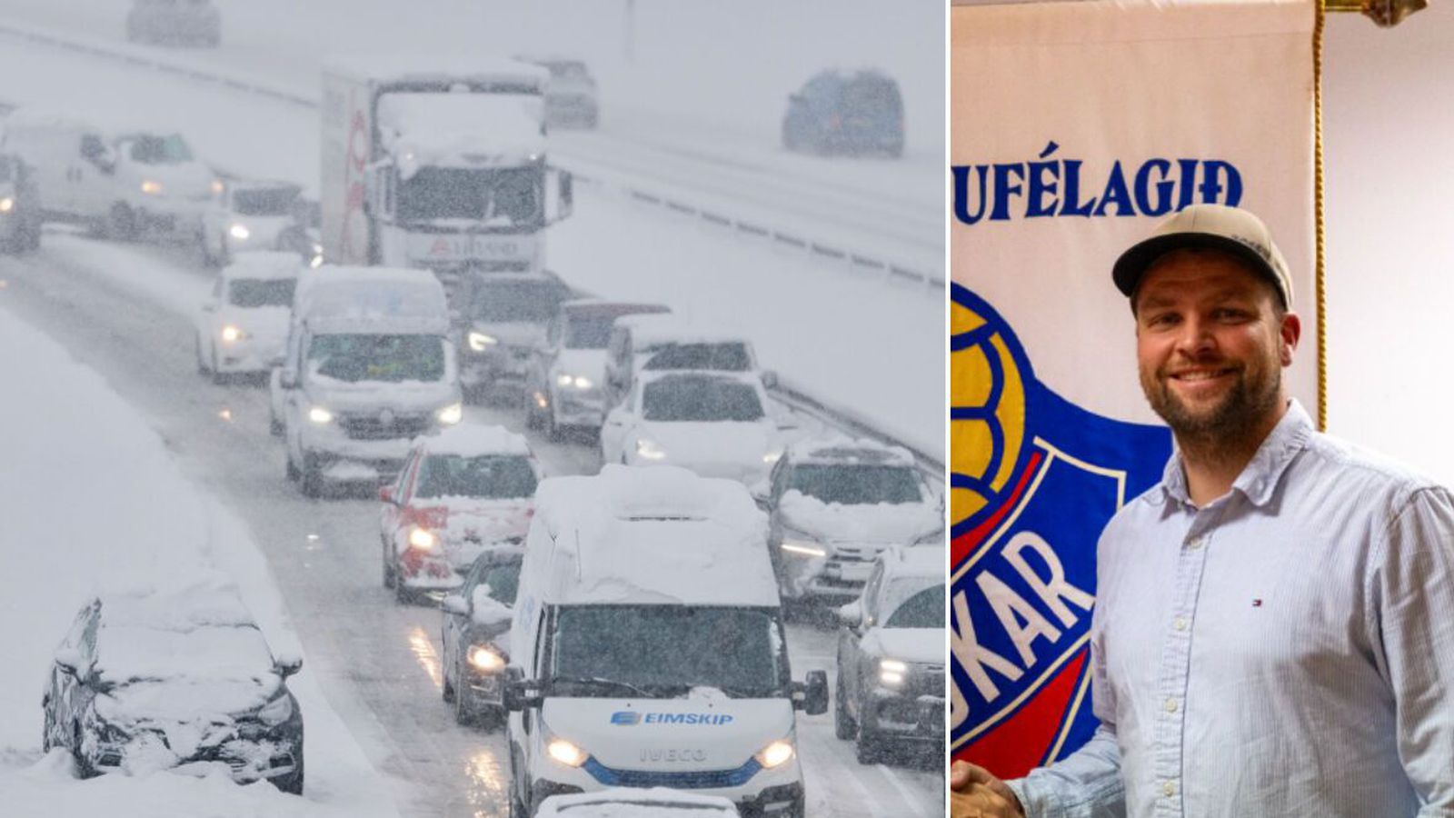 Leik­menn Hauka fastir í bænum og þjálfararnir á bekkinn