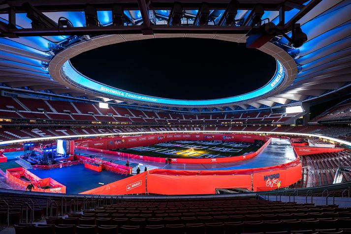 Riyadh Air Metropolitano-leikvangurinn í Madrid líkist ekkert fótboltavelli þessa dagana.