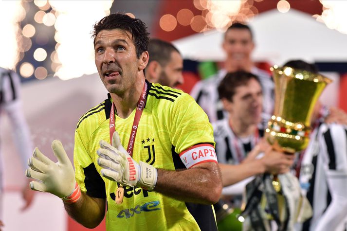 Buffon stóð milli stanganna er Juventus tryggði sér ítalska bikarinn á þessari leiktíð.