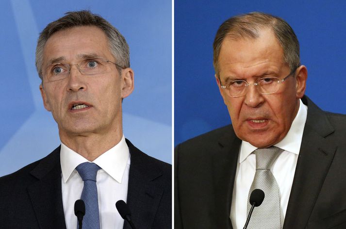Jens Stoltenberg og Sergey Lavrov.
