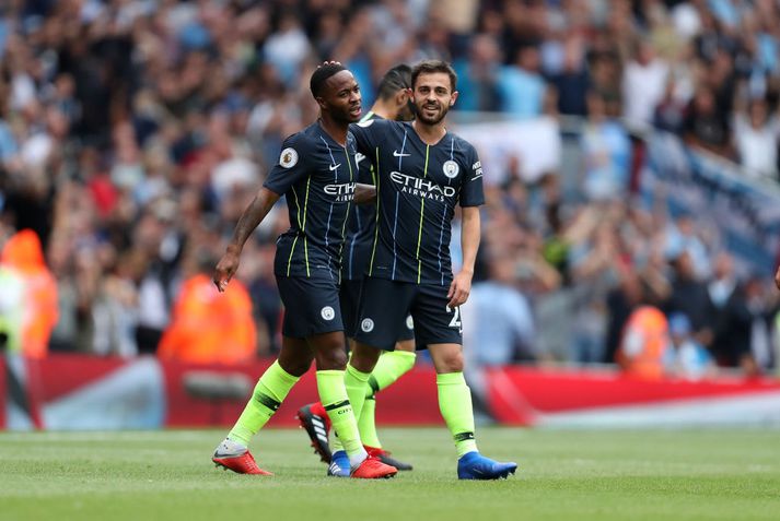 Sterling og Silva skoruðu mörk City í dag