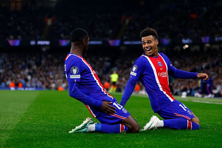 Ousmane Dembélé og Desiré Doué komust báðir á blað í gær.