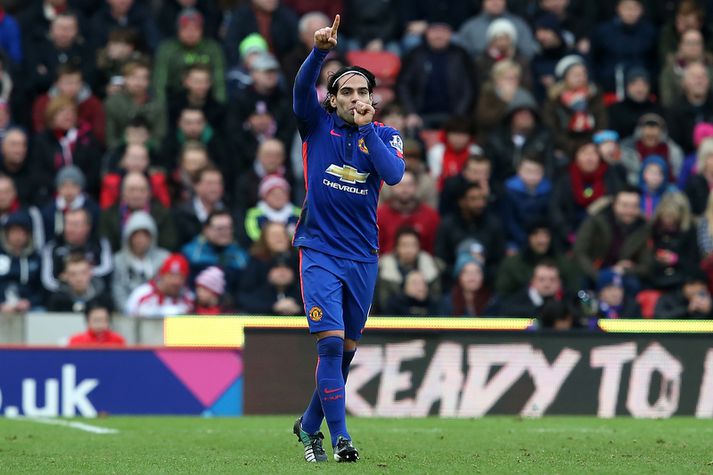 Radamel Falcao fagnar marki sínu í dag.