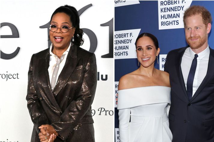 Oprah segir að Harry og Meghan eigi að hugsa um fjölskylduna sína þegar þau ákveða hvort þau ætli að mæta á krýningarathöfn Karls konungs.