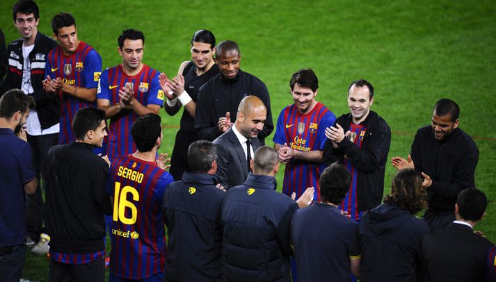Josep Guardiola, þjálfari Barcelona.