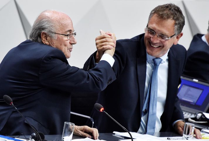 Valcke ásamt Sepp Blatter, forseta FIFA.
