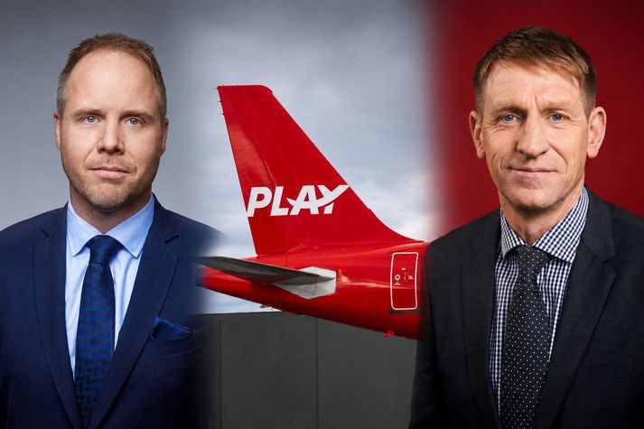 Arnar Þór Stefánsson, skiptastjóri þrotabús Play, og Elías Skúli Skúlason, stjórnarformaður og stór hluthafi í Airport Associates. Elías Skúli var jafnframt varaformaður stjórnar og meðal umsvifamestu hluthafa í Play áður en það féll síðasta haust. 
