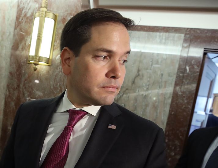 Þingmaðurinn Marco Rubio hefur verið gagrnýndur fyrir ummæli sín eftir skotárásina.