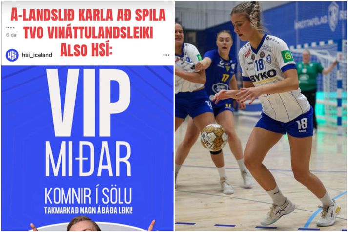 Ásthildur Bertha, leikmaður ÍR, vakti athygli á misræmi þegar að kemur að fjölda auglýsinga HSÍ fyrir landsleiki karlalandsliðs Íslands annars vegar og kvennalandsliðsins hins vegar
