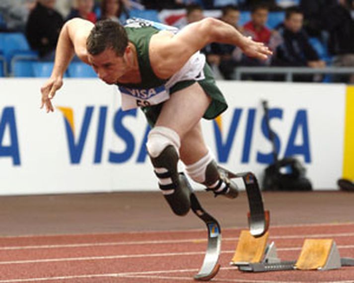 Oscar Pistorius; engin furða þótt hann sé kallaður Blade Runner.