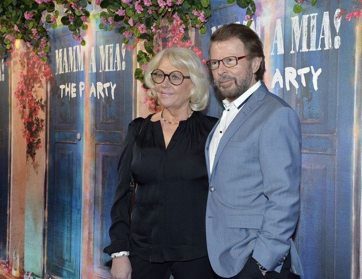 Lena og Björn Ulvaeus á frumsýningu í Stokkhólmi árið 2016.