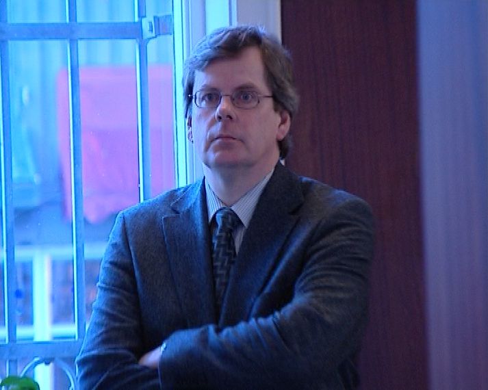 Hreinn Loftsson, stjórnarformaður Baugs, í Héraðsdómi Reykjavíkur í dag.
