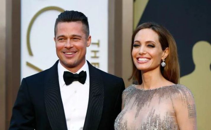 Brad Pitt og Angelina Jolie meðan allt lék í lyndi.