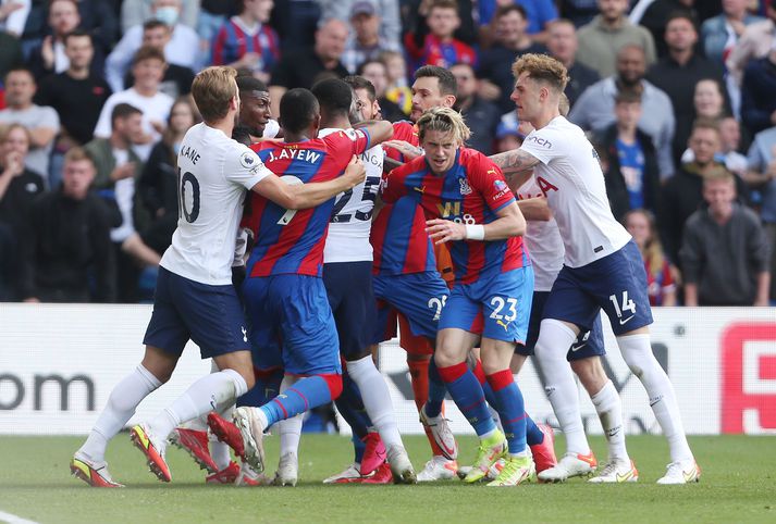 Leikmenn Tottenham og Crystal Palace tókust á þegar liðin mættust fyrr á þessu tímabili.