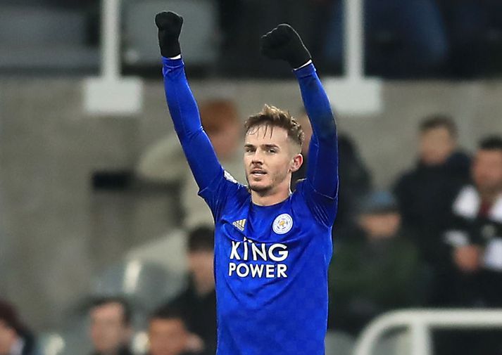 Maddison í leik með Leicester.