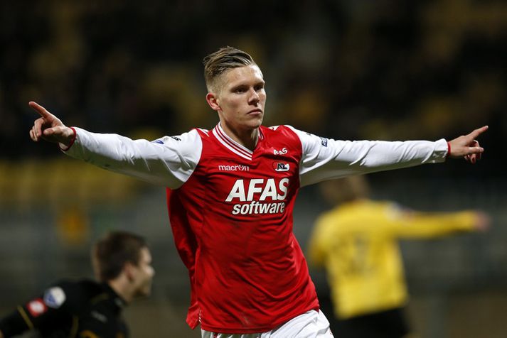 Aron Jóhannsson í leik með AZ Alkmaar í Hollandi.