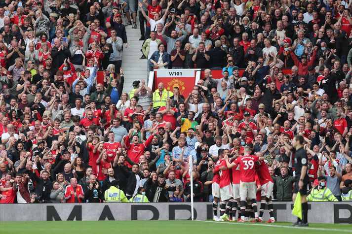 Það var stappað út úr dyrum á Old Trafford er Manchester United lagði Leeds United 5-1 um liðna helgi.