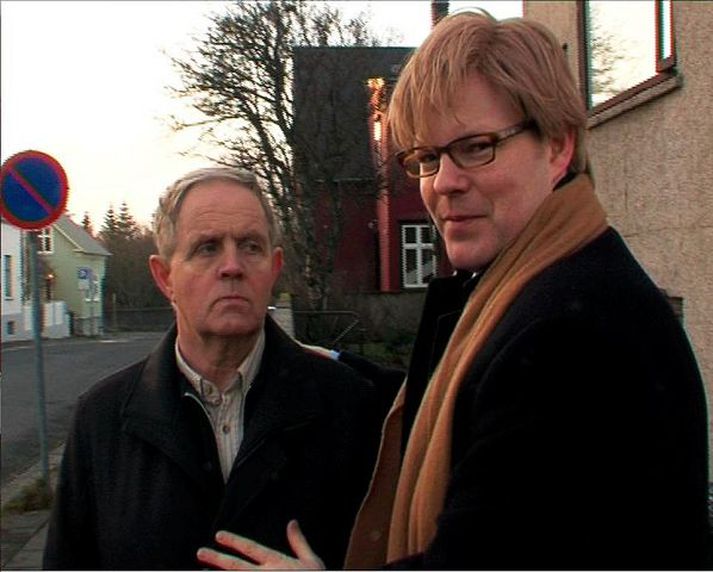 Randver í hlutverki John Cleese og Frímann í hlutverki Hilmis Snæs.