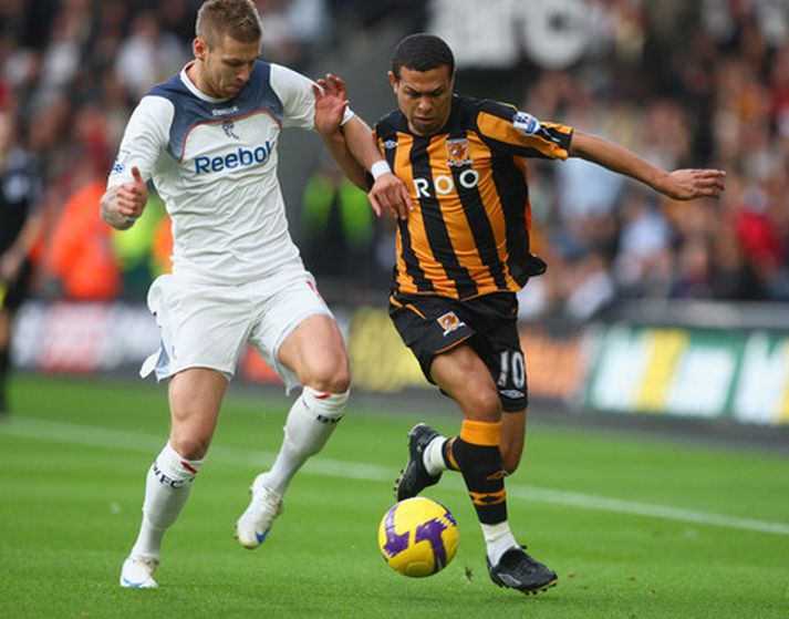 Grétar Rafn Steinsson í leik með Bolton gegn Hull.