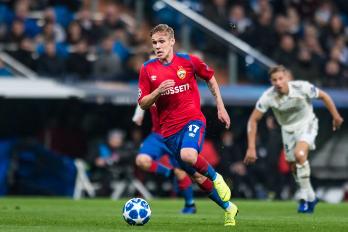 Arnór Sigurðsson í leik með CSKA Moskvu.