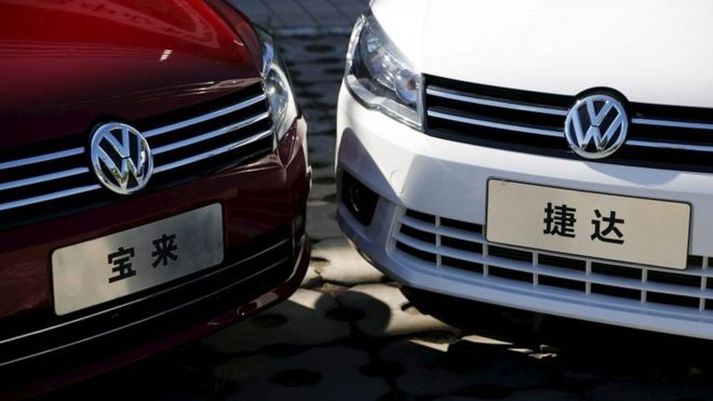 Volkswagen bílar í Kína.